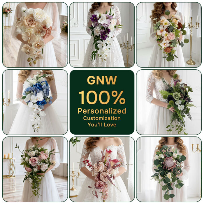 Luxurious custom artificial Faux flower bridal bouquets crafted by our factory for weddings and events with a real touch - Image 3