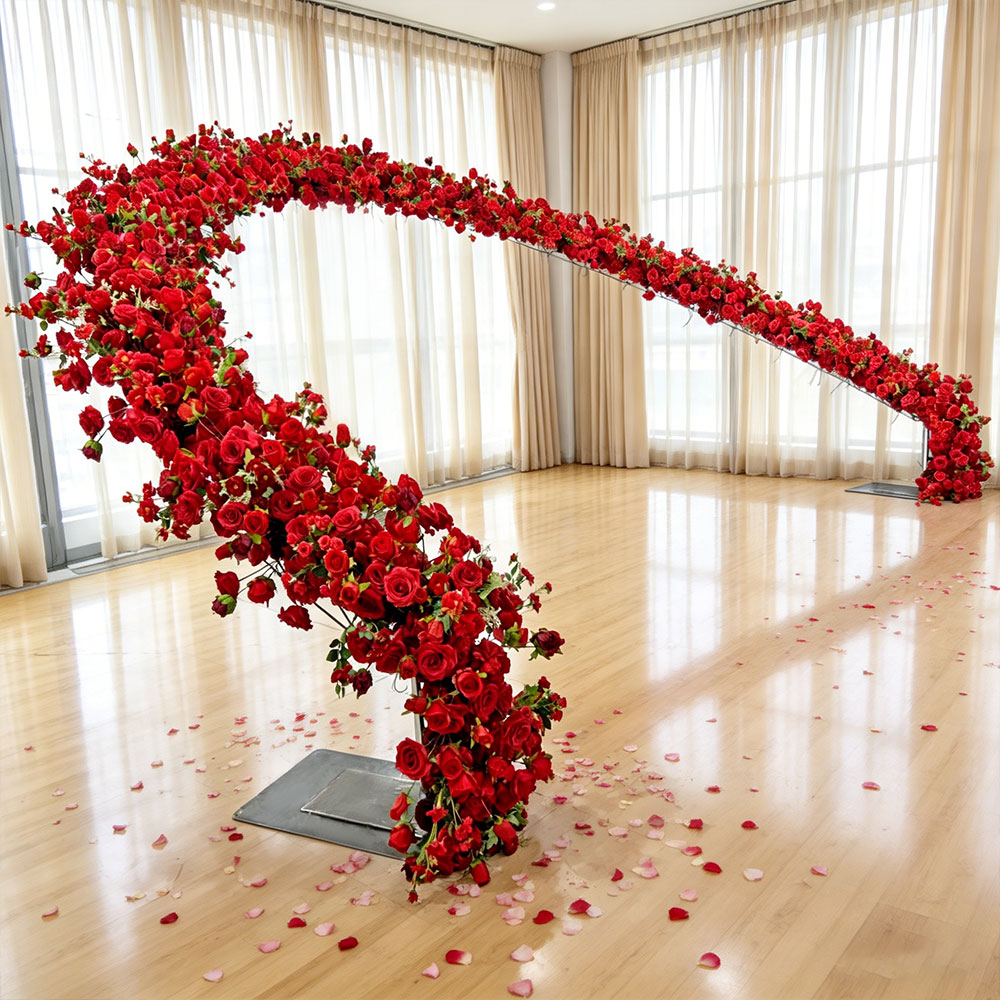 214B74A38419731527778C87E4A3E734 Luxury Wedding Arch And Backdrop Set Artificial Flower Decoration Wholesale Price For Wedding - Image 1