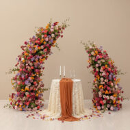 Luxury Floral Wedding Arch With Matching Backdrop Artificial Flower Decor Factory Price - Image 2