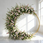 Professional Wedding Arch Backdrop With Artificial Flowers Complete Wedding Decoration Set
