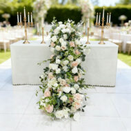 Impress guests with a custom artificial flower runner for table made from premium materials in our facility