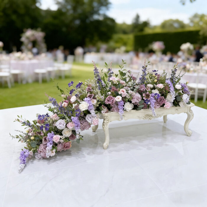 Luxurious artificial flower runner for table designed and produced at our factory offering complete customization - Image 2