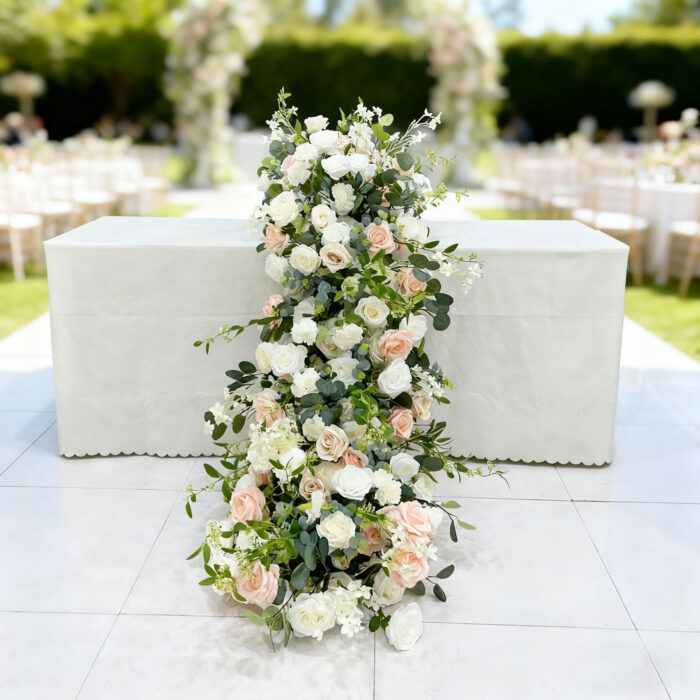 Impress guests with a custom artificial flower runner for table made from premium materials in our facility - Image 2