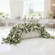 Factory direct high quality artificial faux flower runner for table fully custom in color length and style