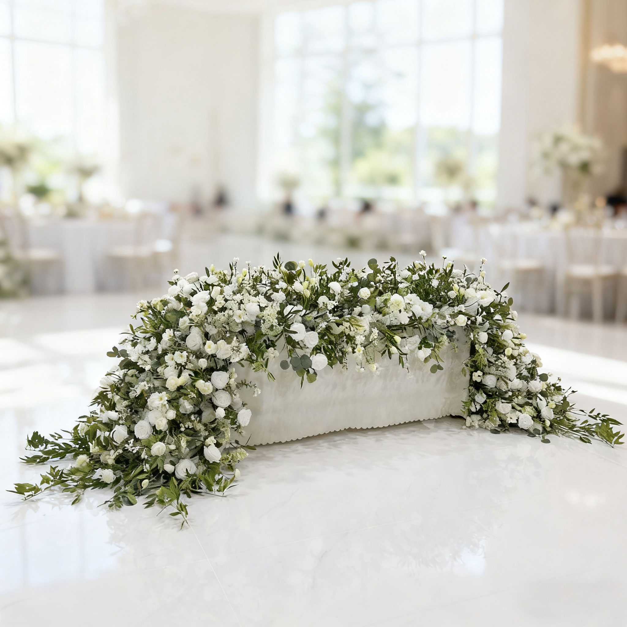 flower-runner 2510 (82) Factory direct high quality artificial faux flower runner for table fully custom in color length and style - Image 1