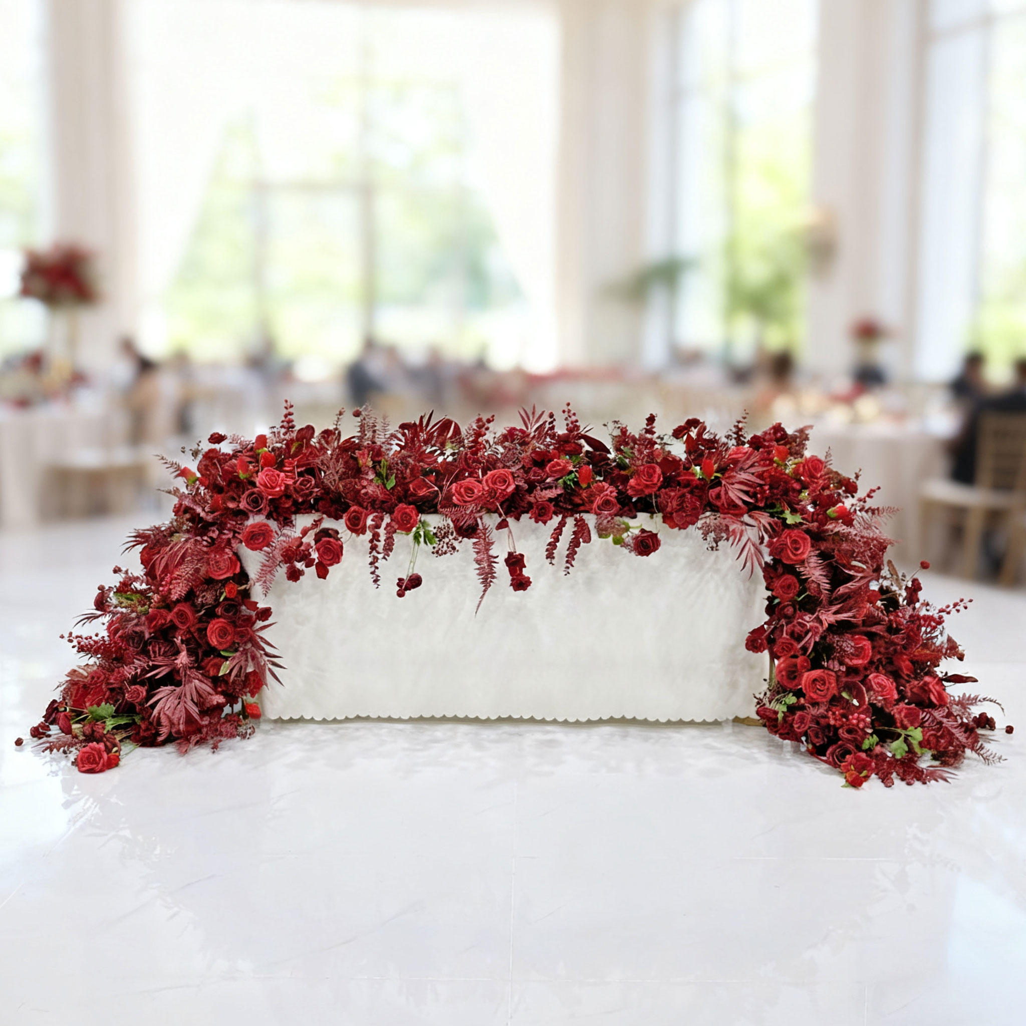 flower-runner 2510 (83) Premium artificial flower runner for table customizable directly at our factory for luxury weddings and events - Image 1