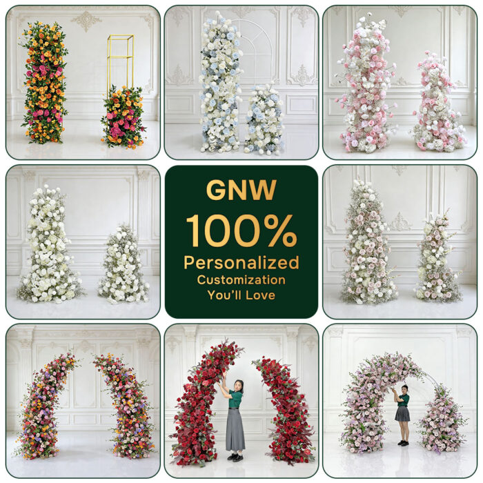 Custom Wedding Arch Backdrop Artificial Flowers Decoration For Wedding Party Event Decor - Image 4