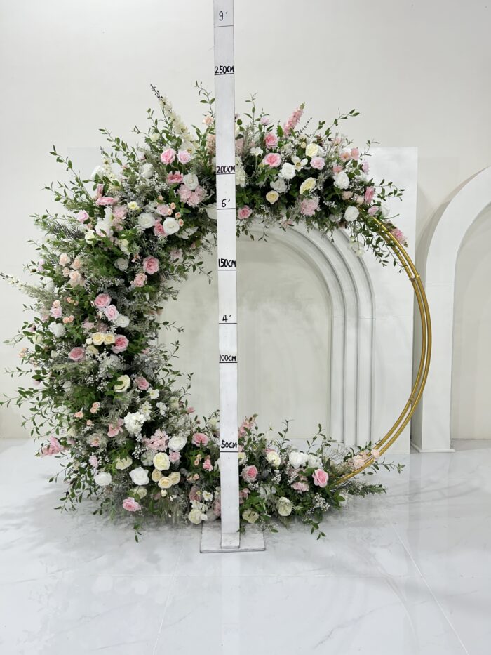 Professional Wedding Arch Backdrop With Artificial Flowers Complete Wedding Decoration Set - Image 4